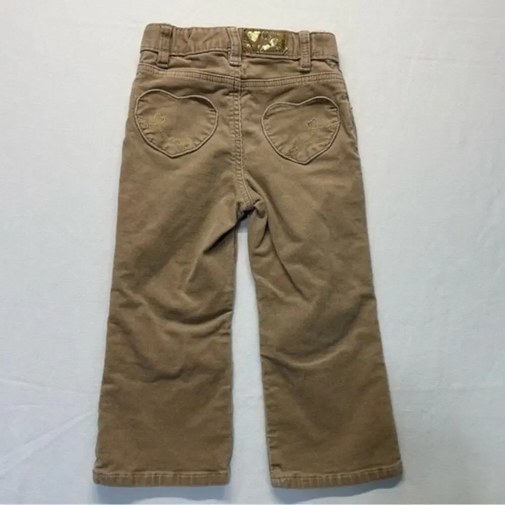 Corduroy Pants Girls Size 4T tan khaki gold
